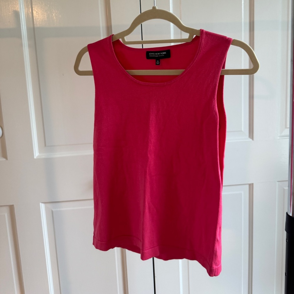 Jones New York Pink Fitted Sleeveless Tank Top